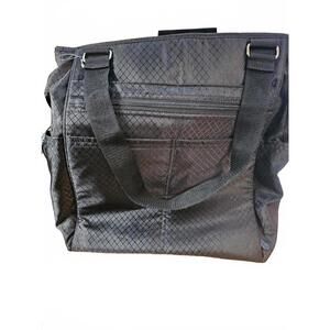 🖤 Thirty-One Gifts Large Utility Tote – Solid Black Quilted Polyester 🖤